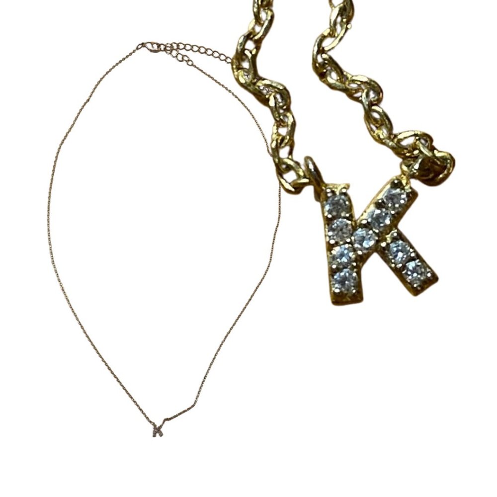 Tiny Diamond Accents Initial K Charm Connected To… - image 1